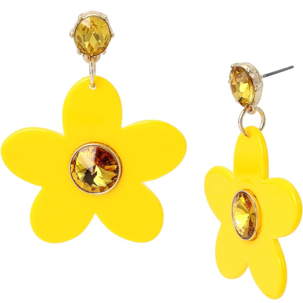 Betsy Johnson Yellow Daisy Drop Flower Earrings 💛